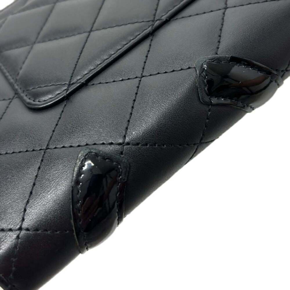 CHANEL Authentic Black Leather Logo Wallet - Picture 5 of 12